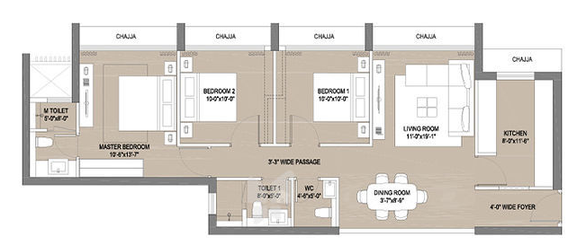 Oberoi Eternia & Enigma Mulund 3bhk Floor Plans